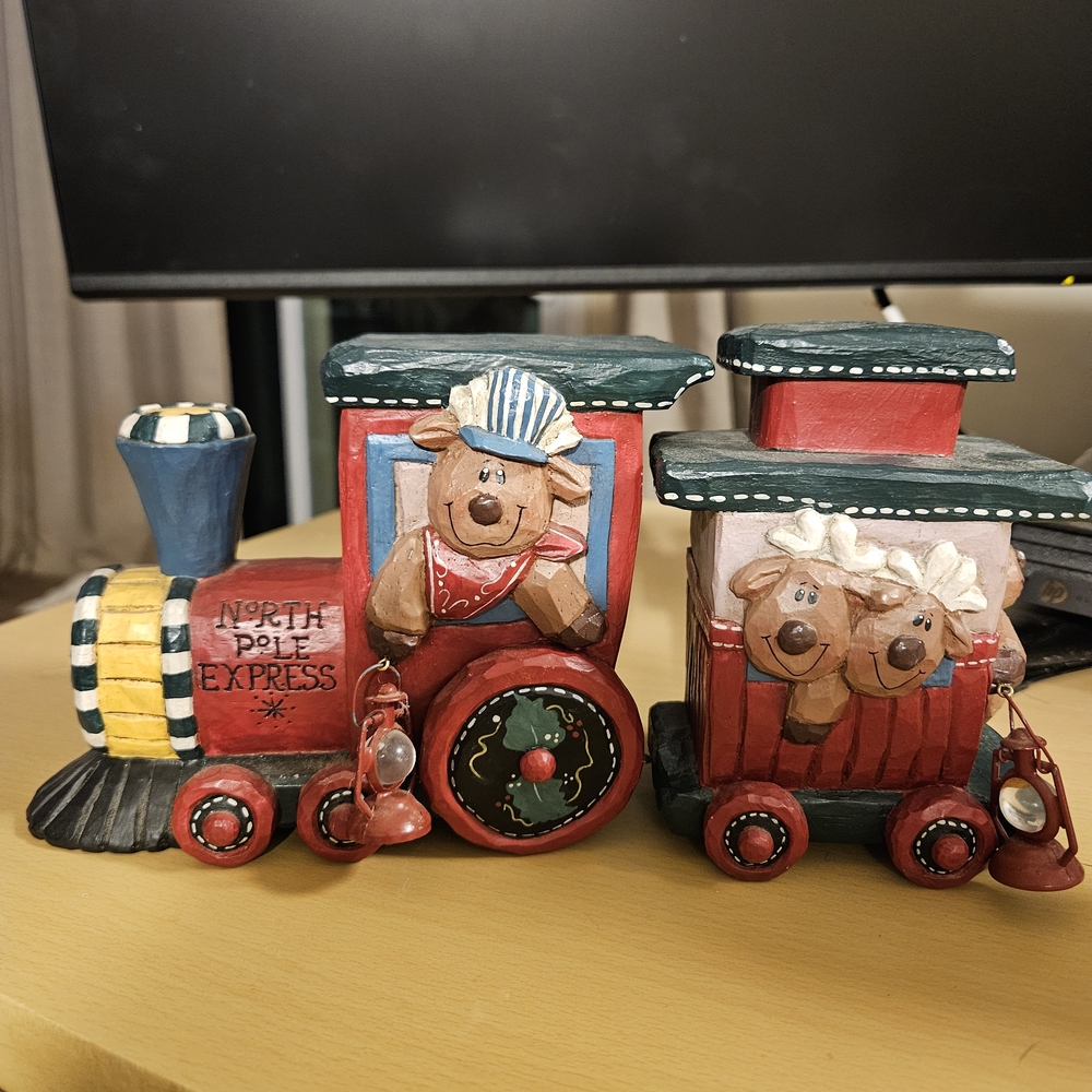 Festive Train Holiday Decor with Bears